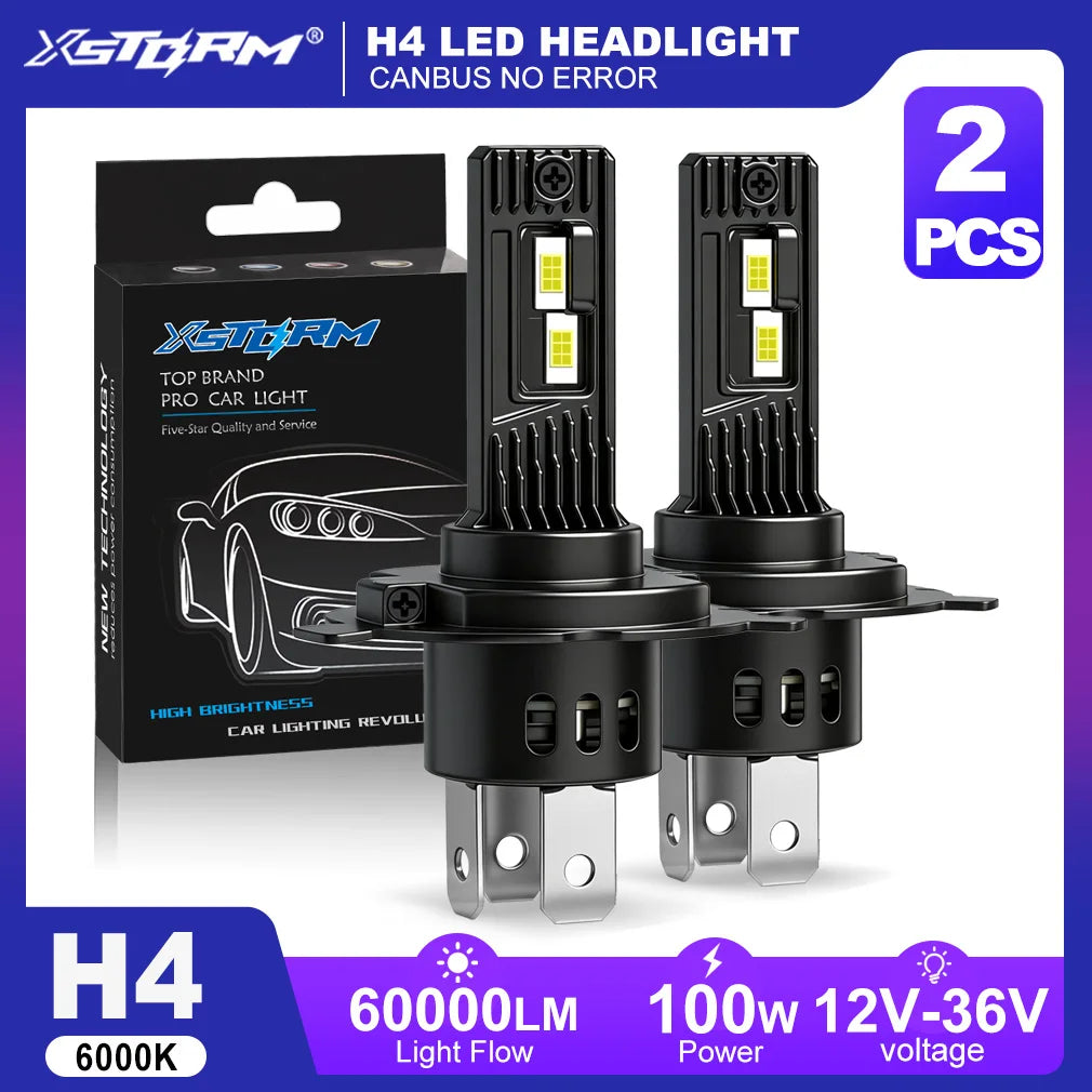 XSTORM H4 LED Canbus 60000LM 100W Car Led Lights Bulbs H7 H11 LED Headlights Auto Turbo La