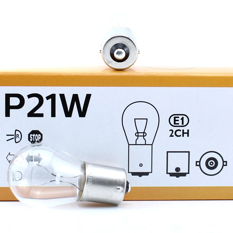 Philips P21W S25 BA15s 1156 Vision Turn Signal Lamps Original Car Fog Bulbs Standard Rever