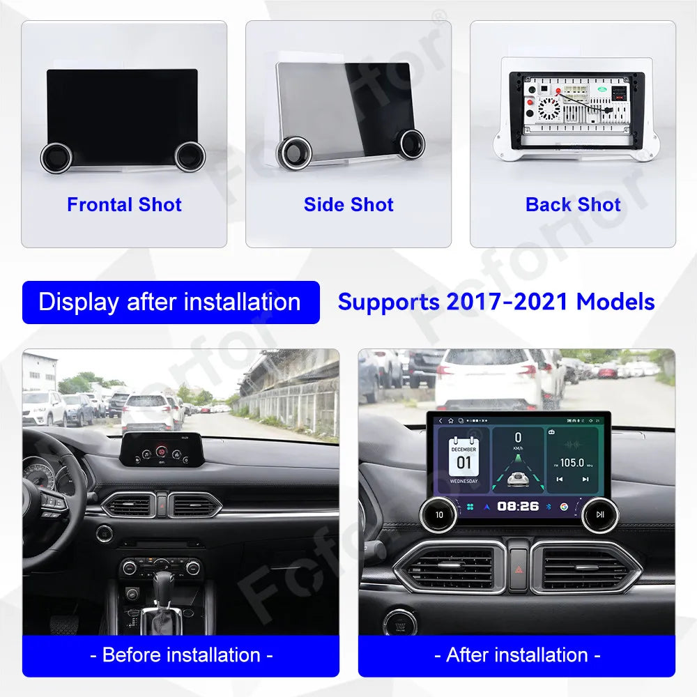 Upgrade 11.5 Inch Android 15 Ultra Clear HD Touch Screen Wireless CarPlay GPS Multimedia P