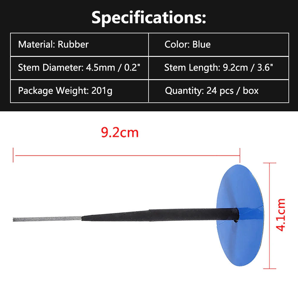 24Pcs Auto Tubeless Tyre Puncture Repair Wired 4.5mm Mushroom Nail Tyre Film Tyre Cold Patch Fil - Automotive LED Light
