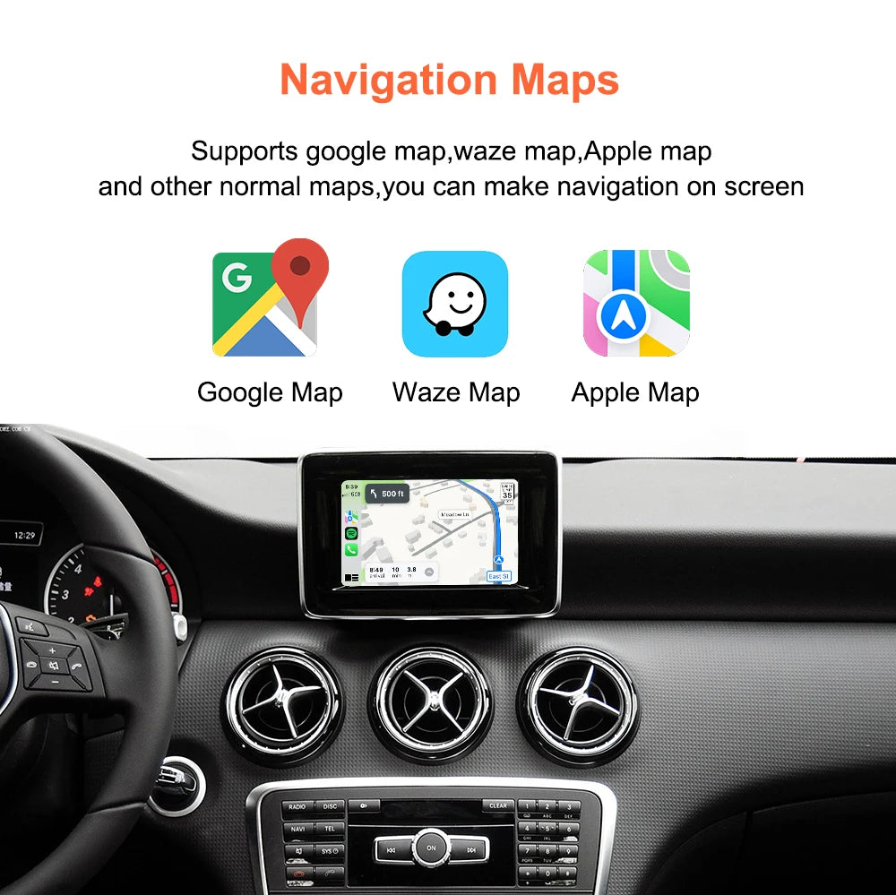 AUTOABC Wireless CarPlay Android Auto for Mercedes Benz A B C E Class GLA CLA GLK W204 W17