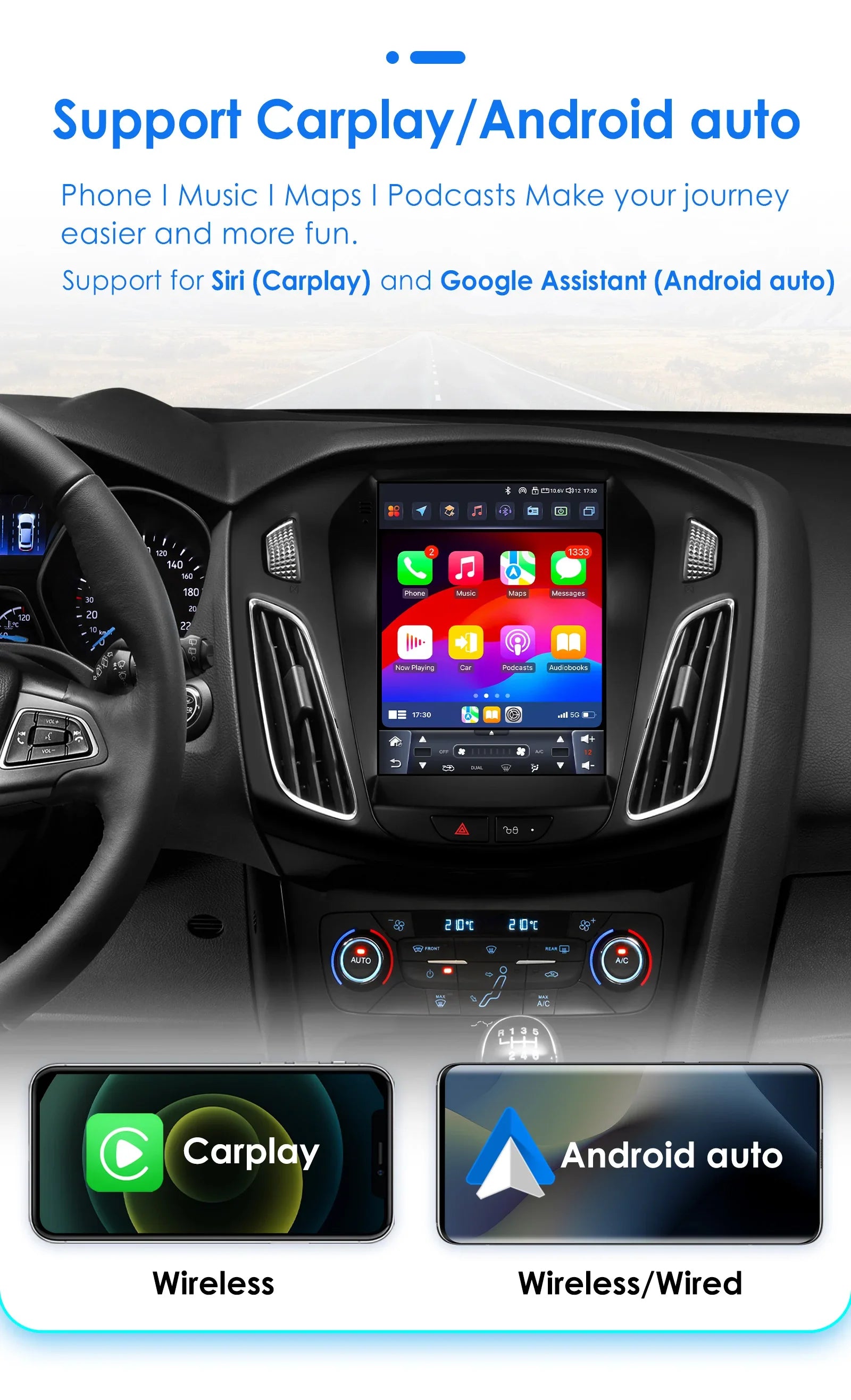 Android13 Car Radio Multimedia Video Player For Ford Focus 3 MK 3 2011-2019 Tesla Style An