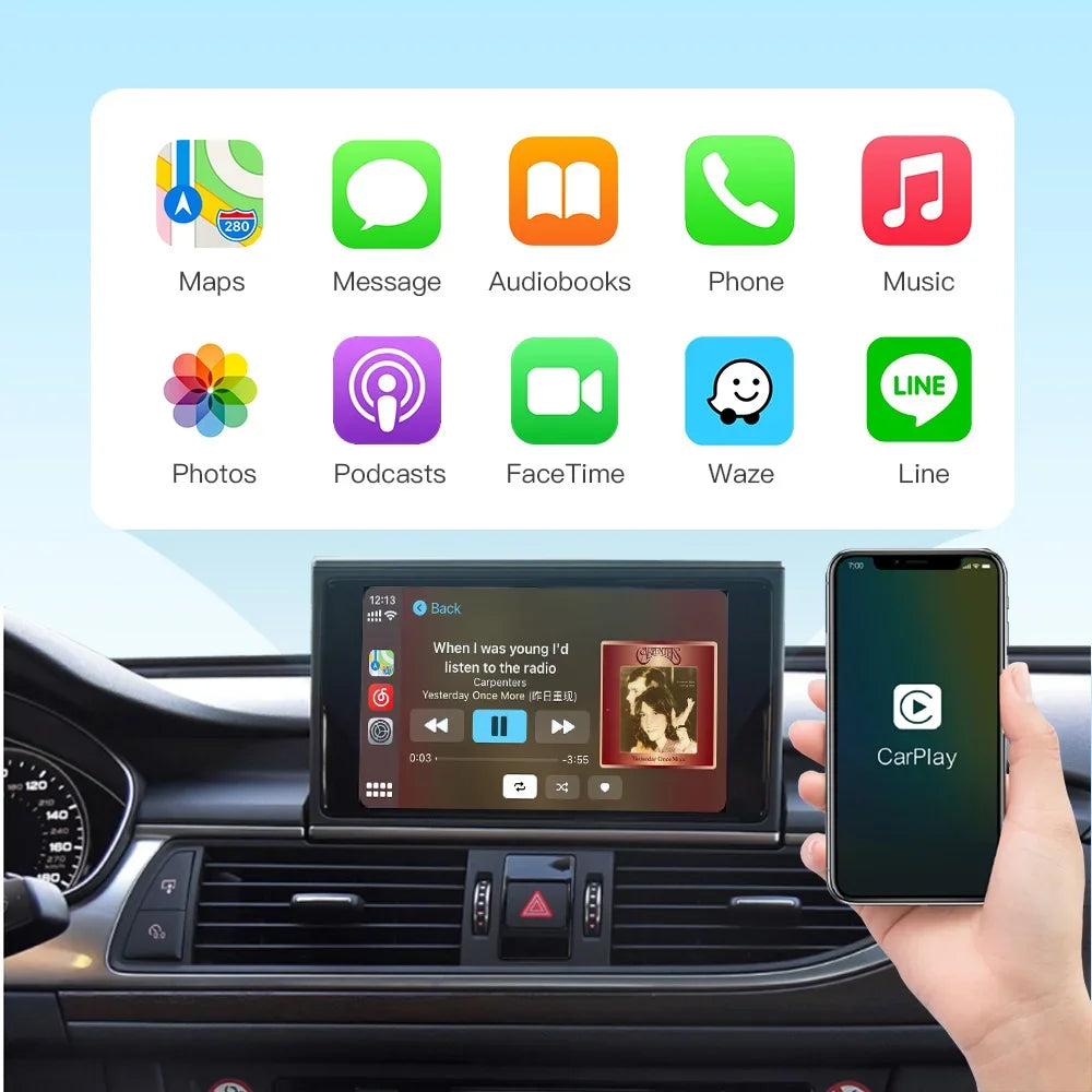 Wireless Carplay Android Auto for Audi A6 S6 A7 C7 RMC with Android Auto Interface Mirror