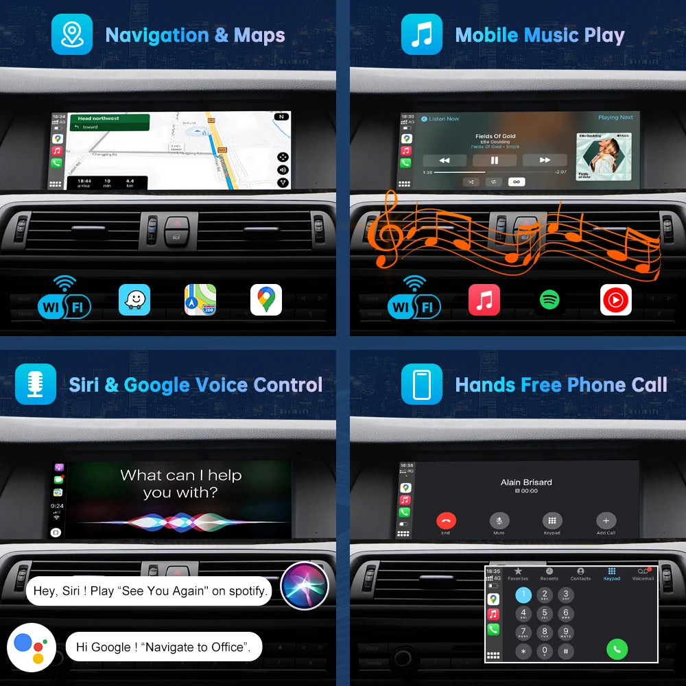 cn Road Top Wireless CarPlay Android Auto for BMW 5 7 Series F10 F11 F07 GT F01 F02 F03 F0 | AUTOKITSHOP
