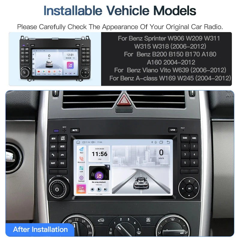 SZLELV For Mercedes Benz Viano Vito W639 Carplay Android 15 Auto Multimedia Video Player G