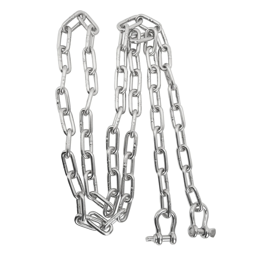 6.6ft Anchor Lead Chain Marine 316 Stainless Steel Central Ring Anchor Chain with Double 5/16in  - Automotive LED Light
