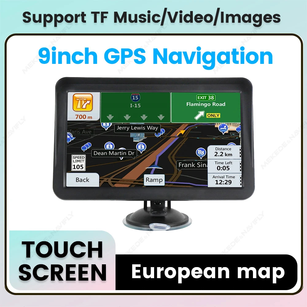 9" Car GPS Navigation HD Touch Screen 2025 NEW European MAP Navigator Truck TF Video Playe | AUTOKITSHOP