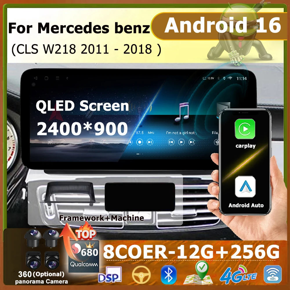 Car Radio Video Android 16 System For Mercedes Benz CLS W218 2011 - 2018 Multimedia Player