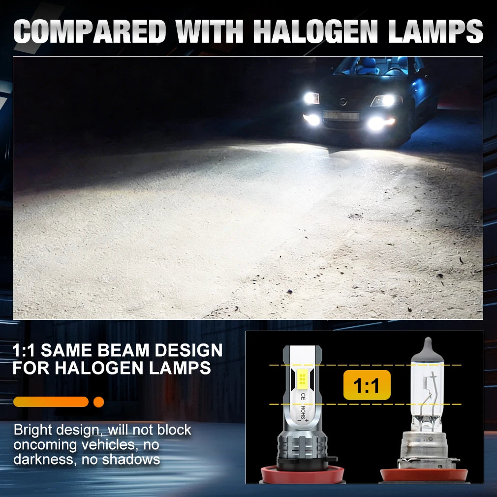 H8 H11 LED Headlights Canbus H7 9005 HB3 9006 HB4 Fog Light Bulb 30000LM 5500K LED Daytime