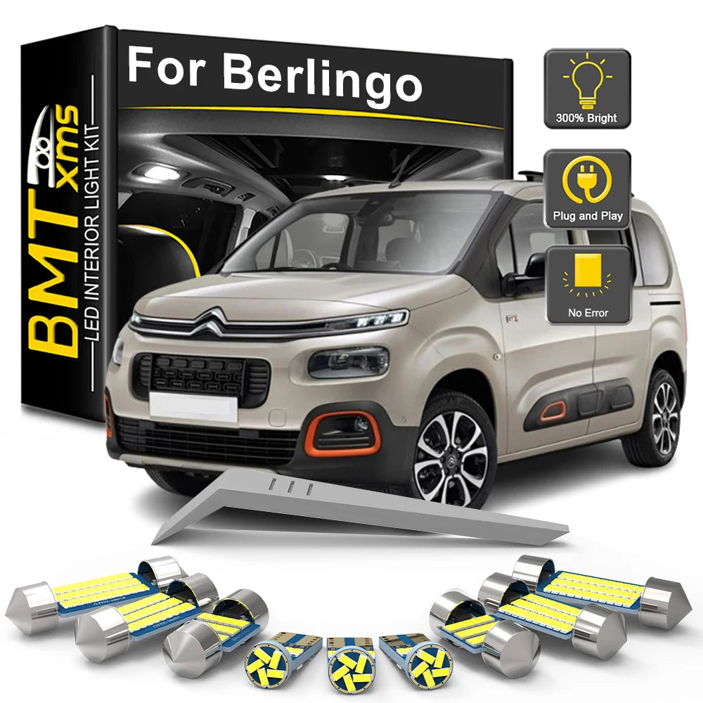 LED Interior Light Kit for Citroen Berlingo 1996-2014 - Canbus Dome Map Door Trunk Bulbs | AUTOKITSHOP
