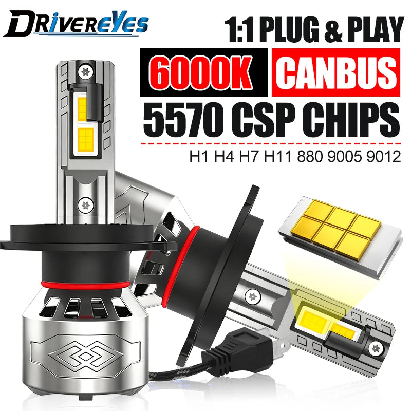 H4 H7 H11 LED Headlights CANBUS 880 H1 H3 H8 H9 9005 HB3 9006 HB4 9012 HIR2 Turbo Silent F