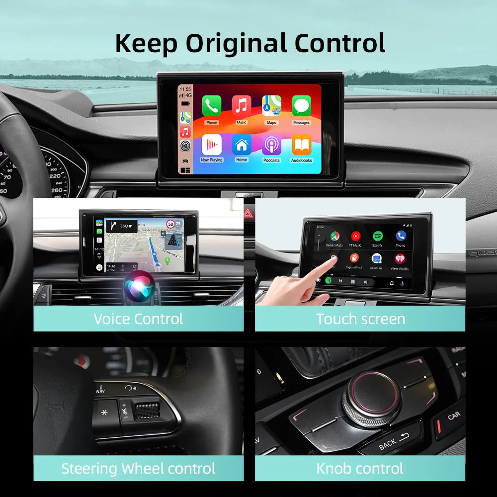 Wireless Carplay Android Auto Interface Retrofit Kits For Audi RMC System A6 C7 A7 2012-20