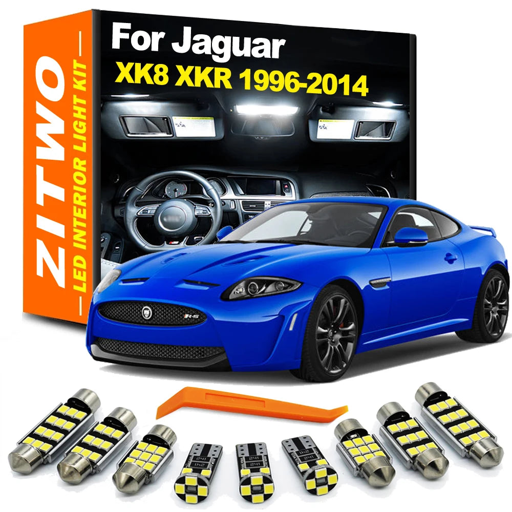 ZITWO LED Interior Bulb Dome Map Light Kit For Jaguar XK XK8 XKR X100 X150 1996- 2008 2009 2010 2011 2012 2013 2014 Accessories