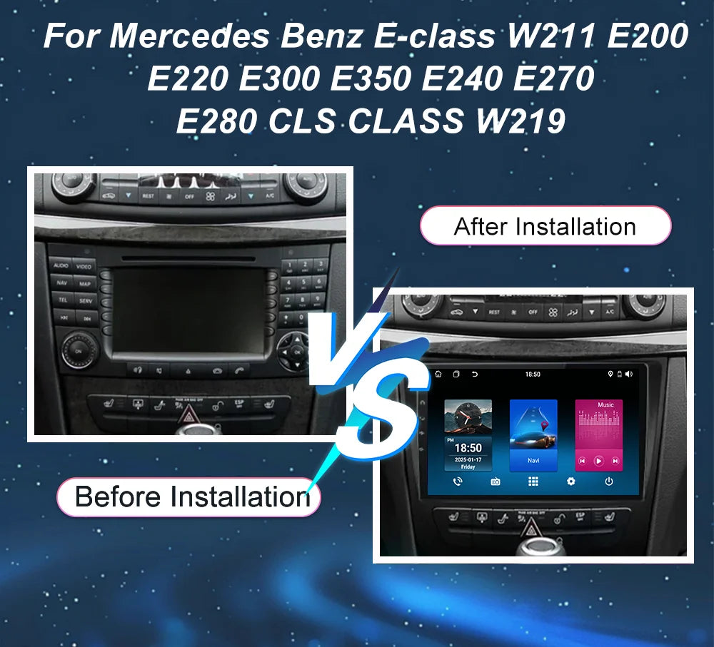 Car Radio For Mercedes Benz E-class W211 E200 E220 E300 E350 E240 E270 E280 CLS CLASS W219