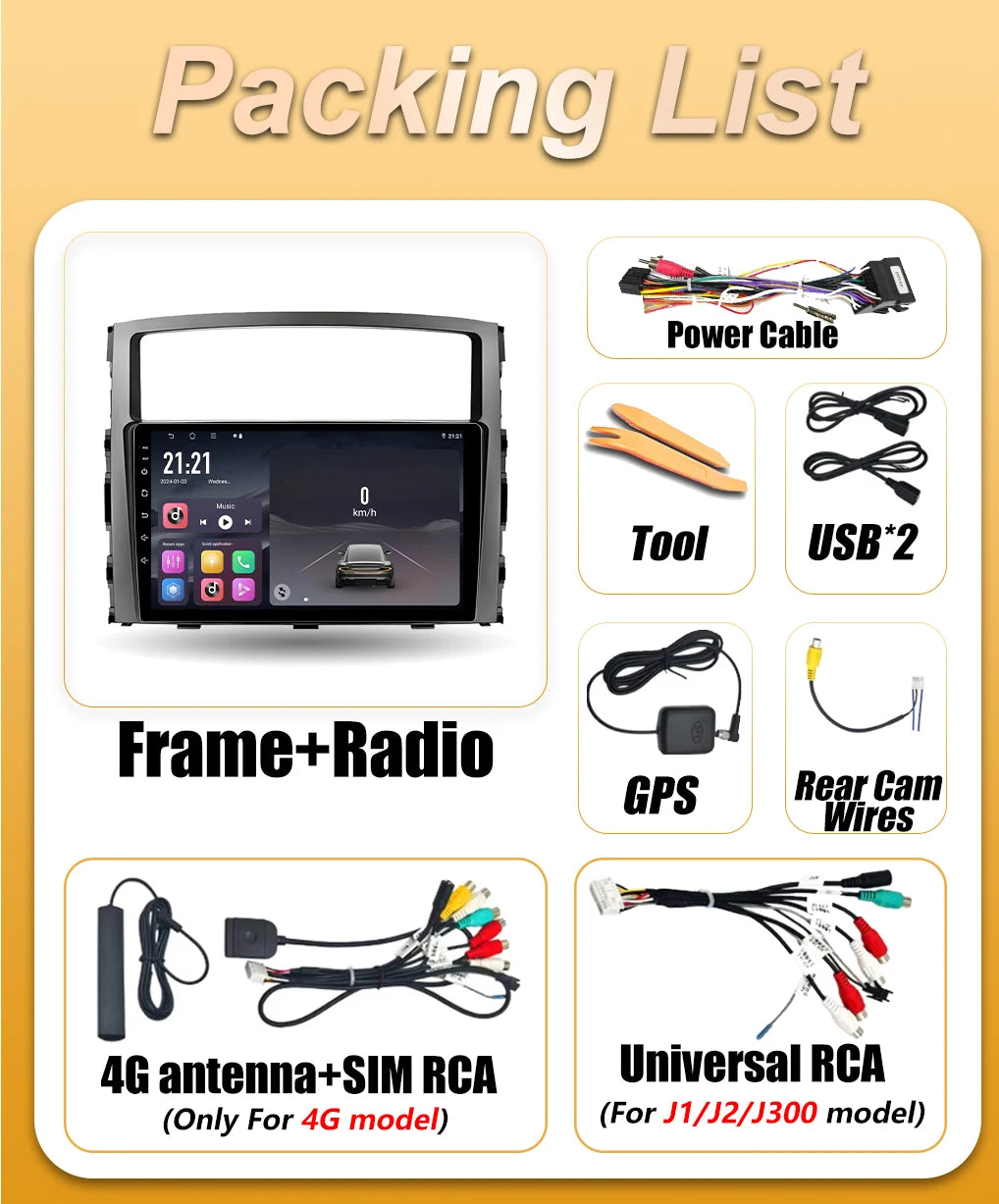 Android 16 Carplay Car Radio For Mitsubishi Pajero 4 V80 V90 2006 - 2014 Auto Video Multim | AUTOKITSHOP