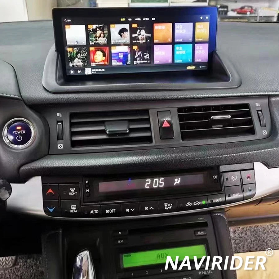With 360 For Lexus CT CT200 CT200h 2011-2019 Navi 10.25inch BT Wifi Wireless Carplay Andro