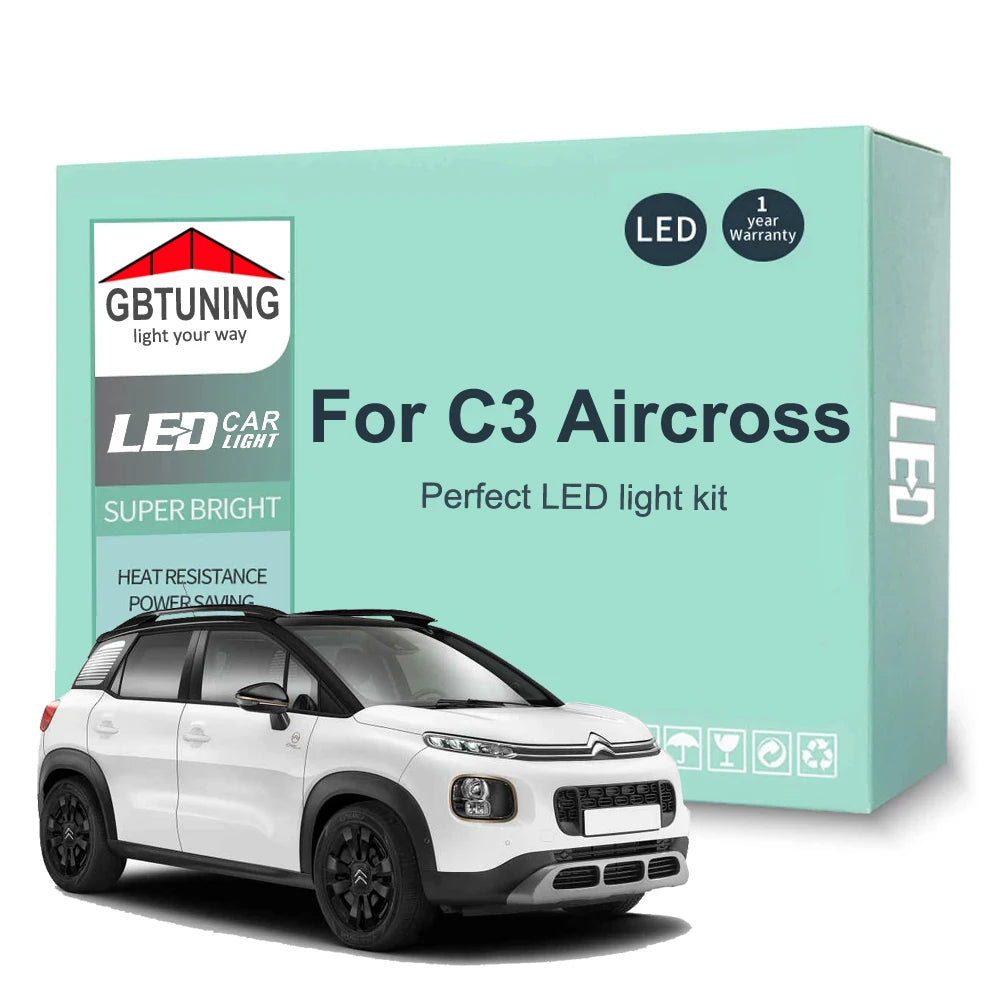 8-Piece LED Interior Light Kit for Citroen C3 Aircross - Canbus Error-Free Bulbs | AUTOKITSHOP