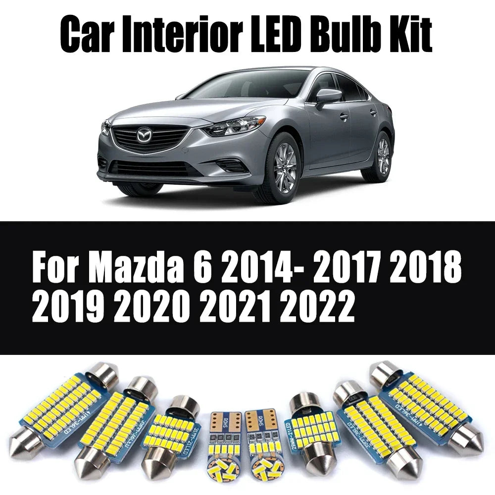 13-Piece LED Interior Light Kit for Mazda 6 2014- 2019 - Canbus Dome Map Door Trunk Bulbs | AUTOKITSHOP