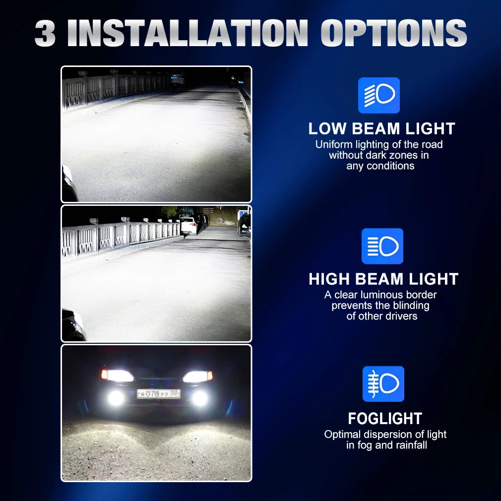 XSTORM H7 LED Light Bulbs 25000LM 70W H4 LED Headlight Canbus NO Error Auto Turbo Light Fo