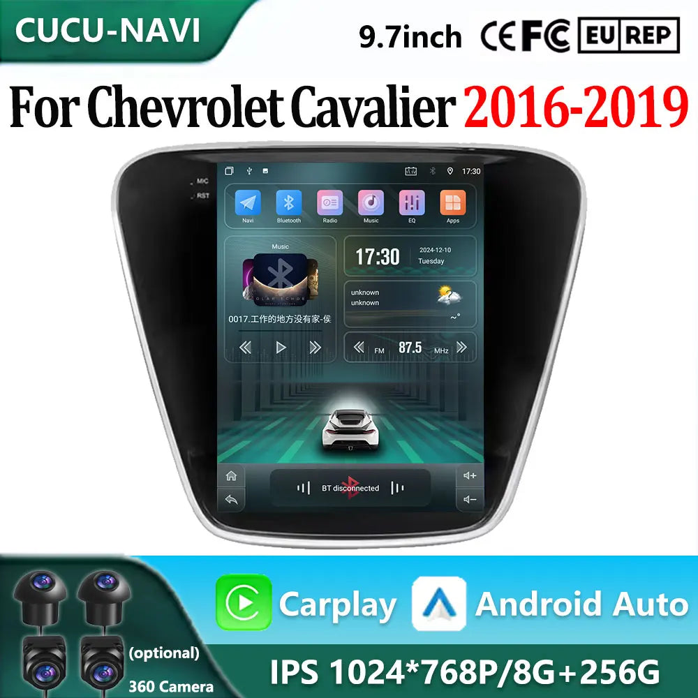 9.7'' Wireless Carplay For Chevrolet Cavalier 2016 - 2019 Android Auto Car Radio Stereo Mu | AUTOKITSHOP