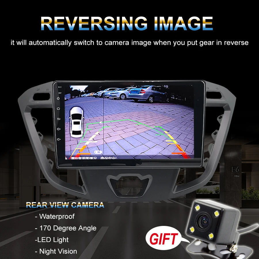 10.1Inch Car Radio Android 14 For Ford Transit Custom 2014 Super Slim Touch Screen Stereo