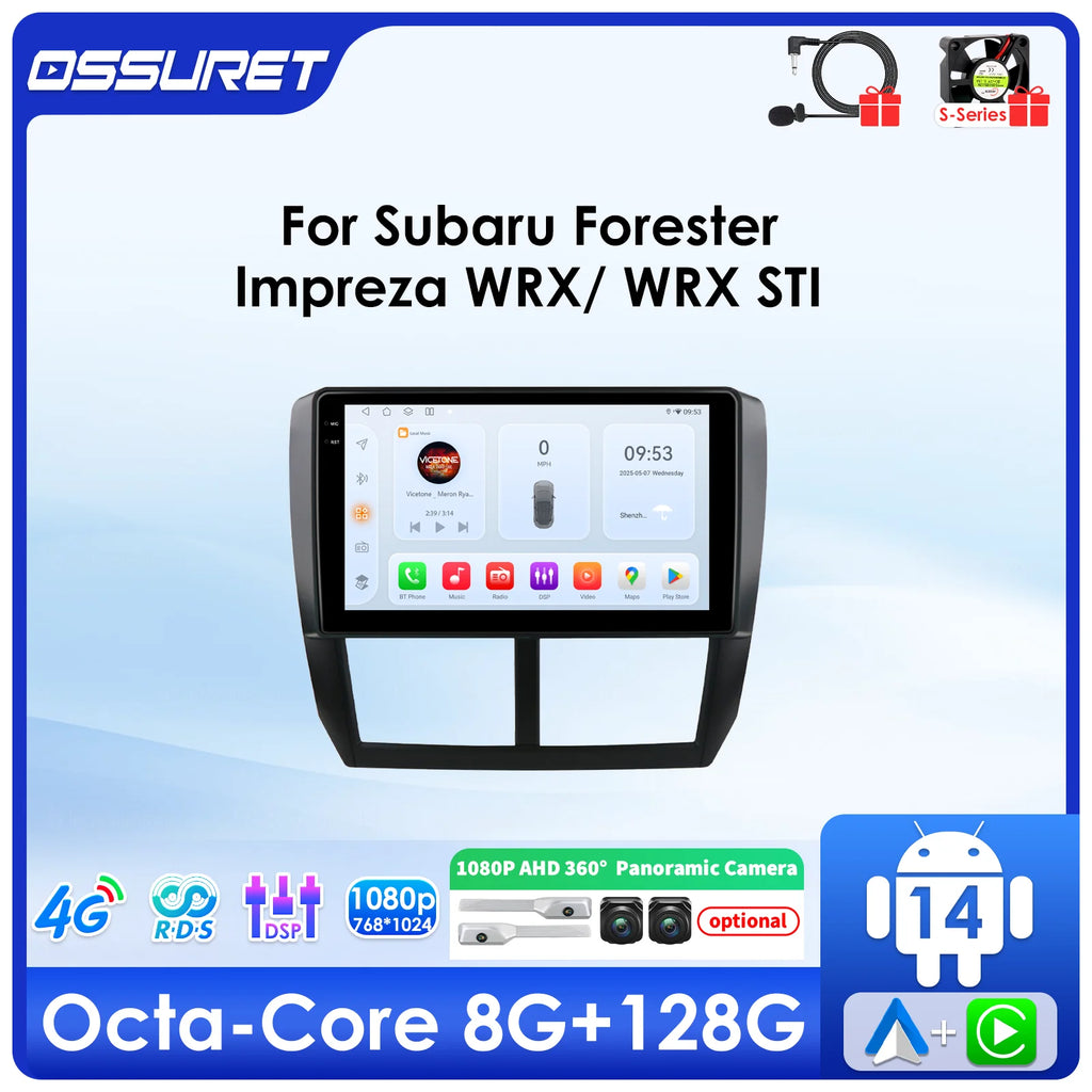 For Subaru Forester 3 SH Impreza WRX STI 2008 2009 2010 2011 Android Auto Car radio 8Core