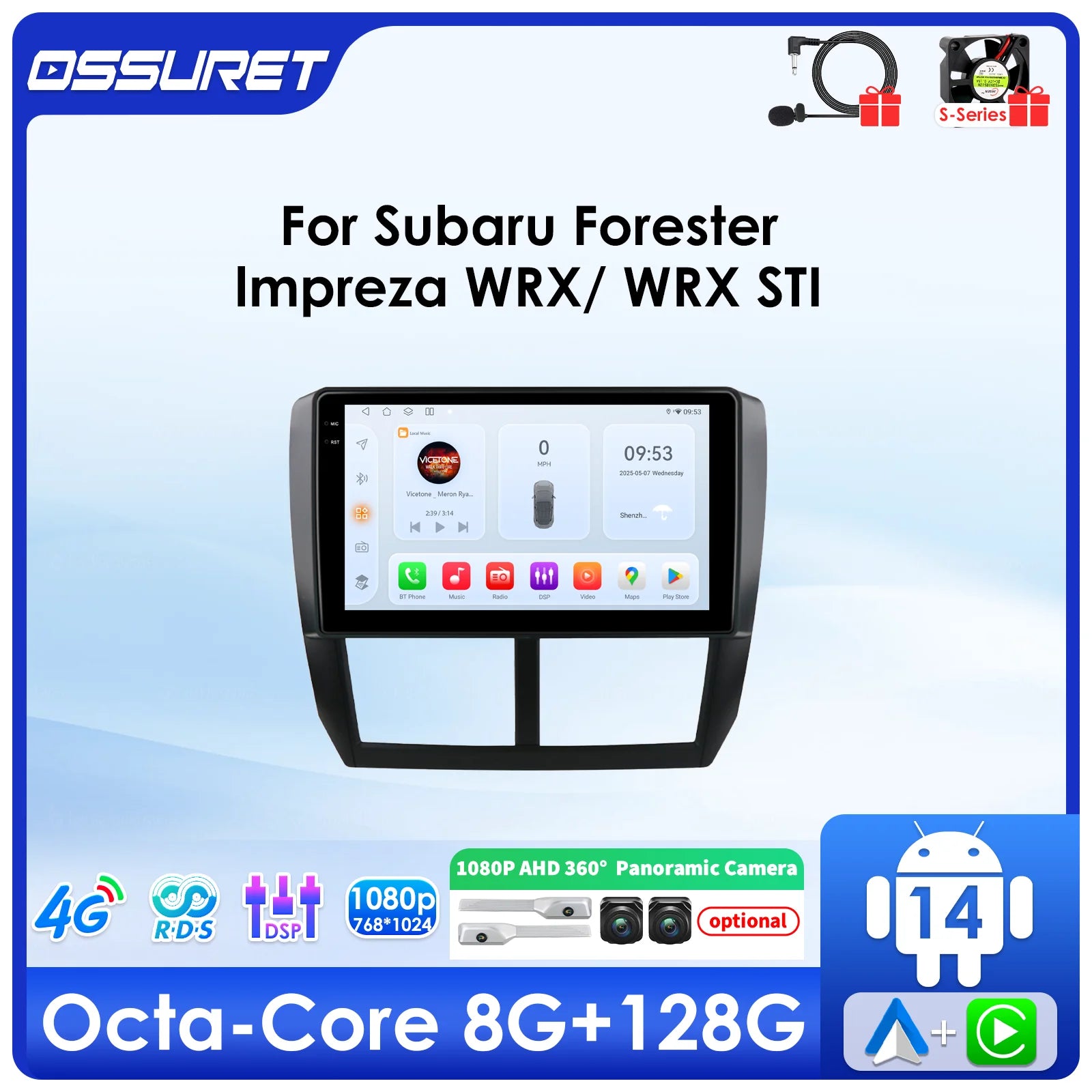For Subaru Forester 3 SH Impreza WRX STI 2008 2009 2010 2011 Android Auto Car radio 8Core