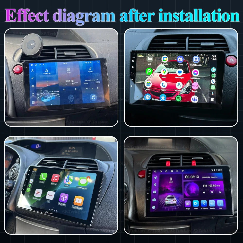 8core Android 16 For Honda Civic Hatchback 2006-2011 car Radio Multimedia Player Navigatio | AUTOKITSHOP