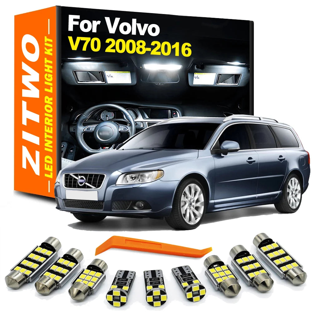 ZITWO 17Pcs Full LED Bulb Interior Map Reading Light Kit For Volvo V70 III 3 MK3 2008 2009 2010 2011 2012 2013 2014 2015 2016