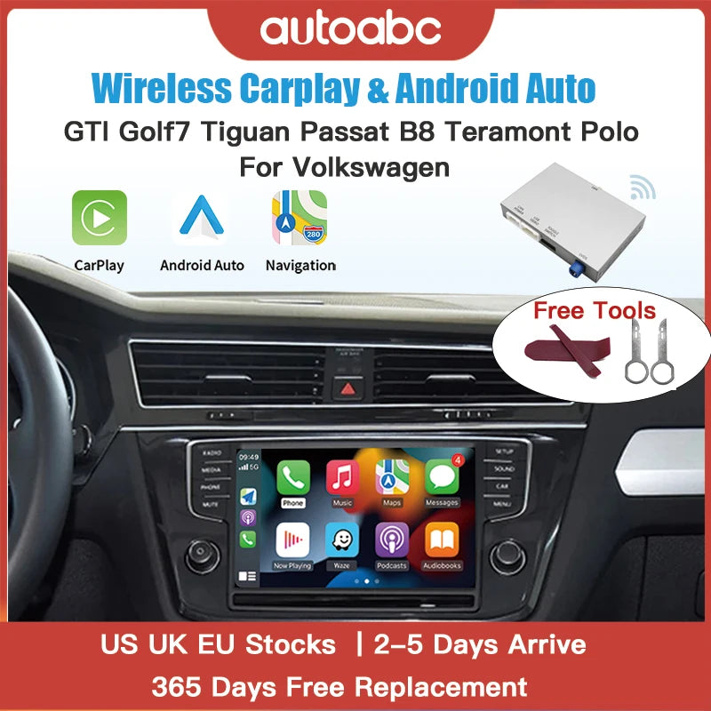 Wireless Carplay Android Auto car module for Volkswagen Skoda Octavia Golf 7 Polo Passat 8 | AUTOKITSHOP