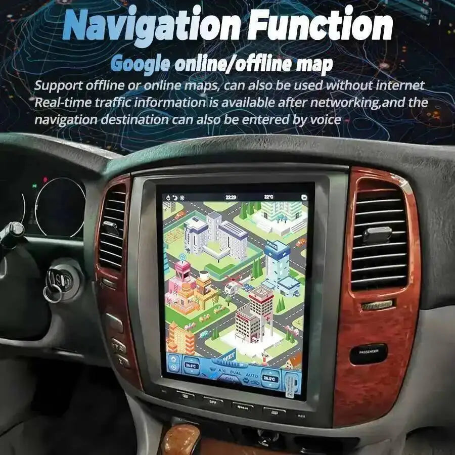 12.1inch Android Screen Navigation For Toyota Land Cruiser 100 LC100 Lexus LX470 2003-2007 | AUTOKITSHOP