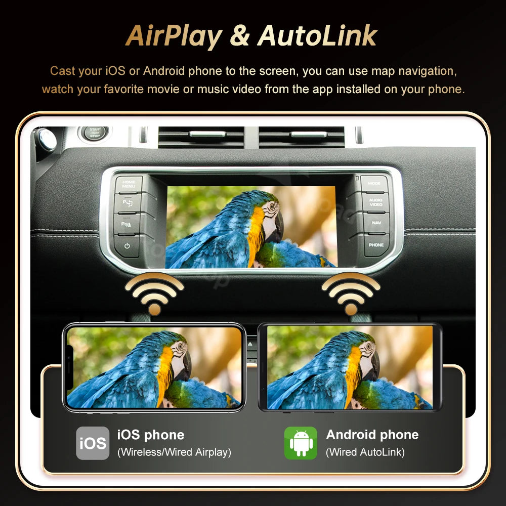RoadTop Wireless Carplay Android Auto Mirror Link AirPlay Ai Box For Land Rover Jaguar Ran