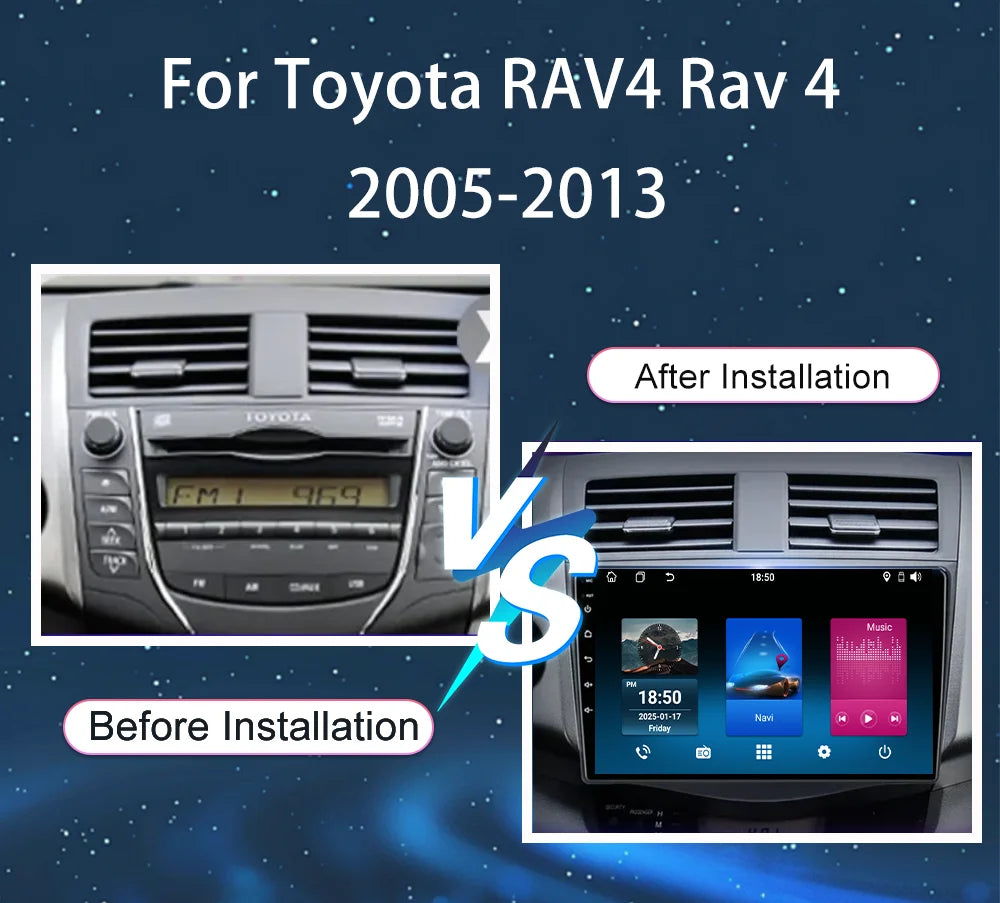Android Carplay Auto For Toyota RAV4 Rav 4 2005 - 2009 2010 2011 2012 2013 Car Radio Multi