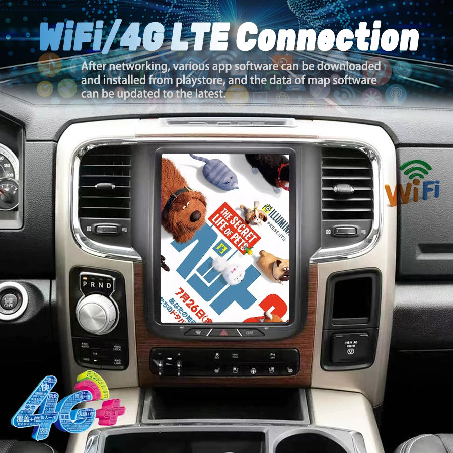 For Dodge RAM 1500 2011-2017 Android 13 IPS Screen 128GB Car Radio Multimedia Stereo Video | AUTOKITSHOP