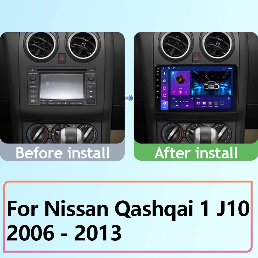 Android 15 For Nissan Qashqai 1 J10 2006 - 2013 Car Auto Radio Navigation Multimedia Monit