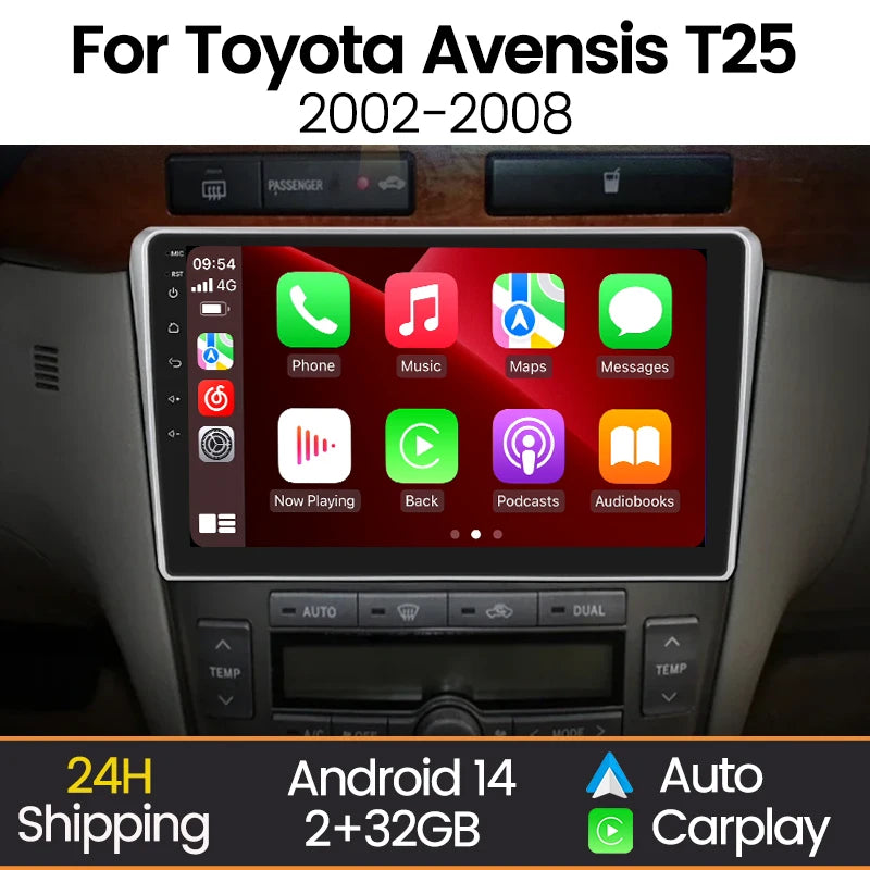 Android AUTO Intelligent System Car Radio for Toyota Avensis T25 2002 - 2008 Wireless Carp | AUTOKITSHOP