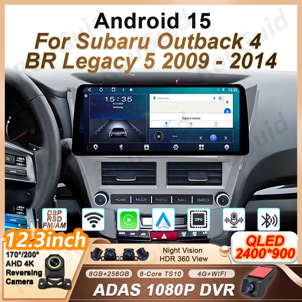 12.3'' Android Car Radio Carplay For Subaru Outback 4 BR Legacy 5 2008 2009 2010 2011 2012 | AUTOKITSHOP