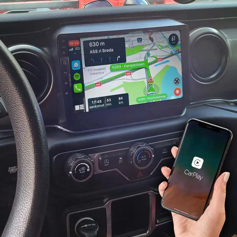 Android 14 AI Voice Car Radio GPS Navigation For Jeep Wrangler 4 JL 2018 2019 Multimedia V