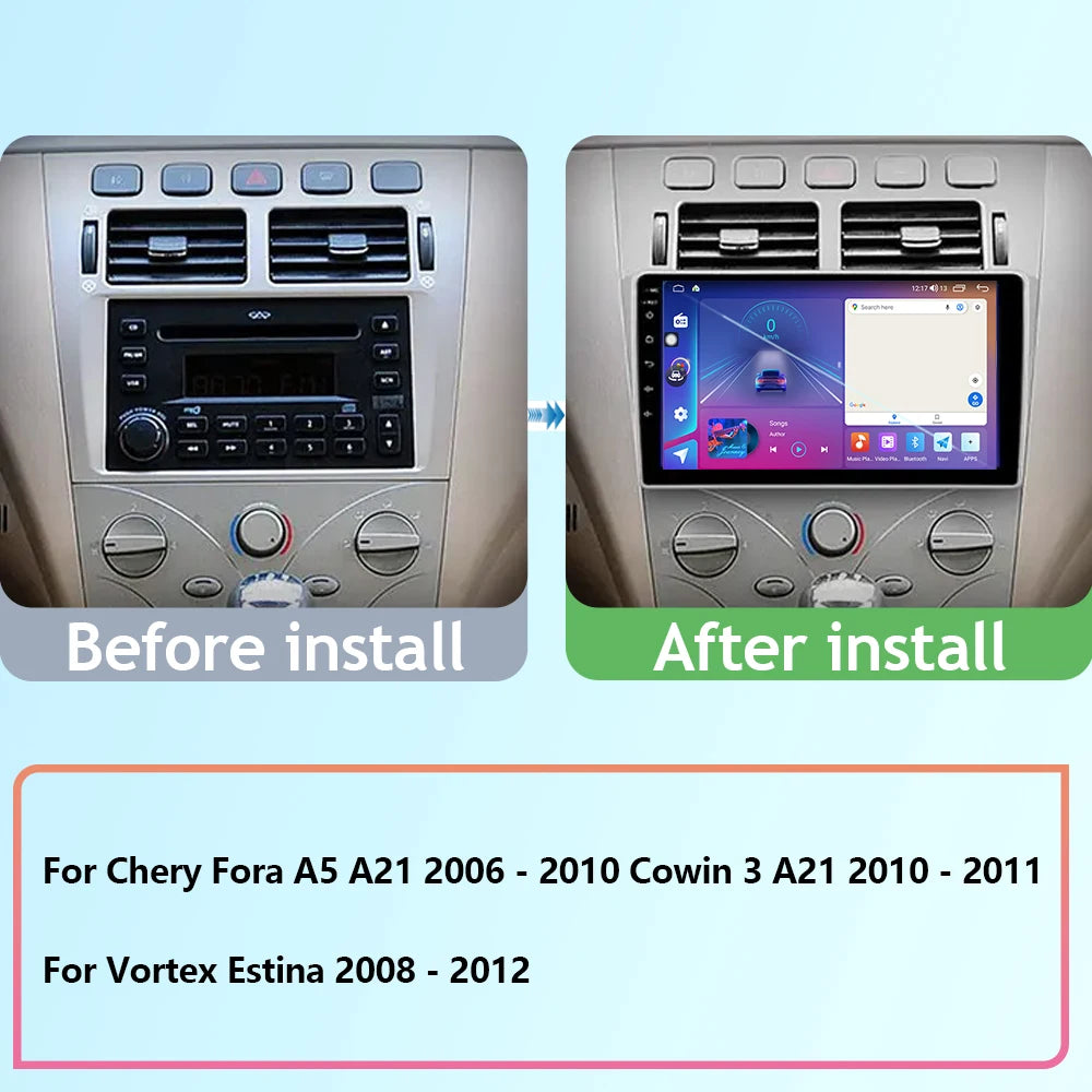 Android Auto For Chery Fora A5 A21 2006 - 2010 Cowin 3 A21 2010 - 2011 For Vortex Estina 2