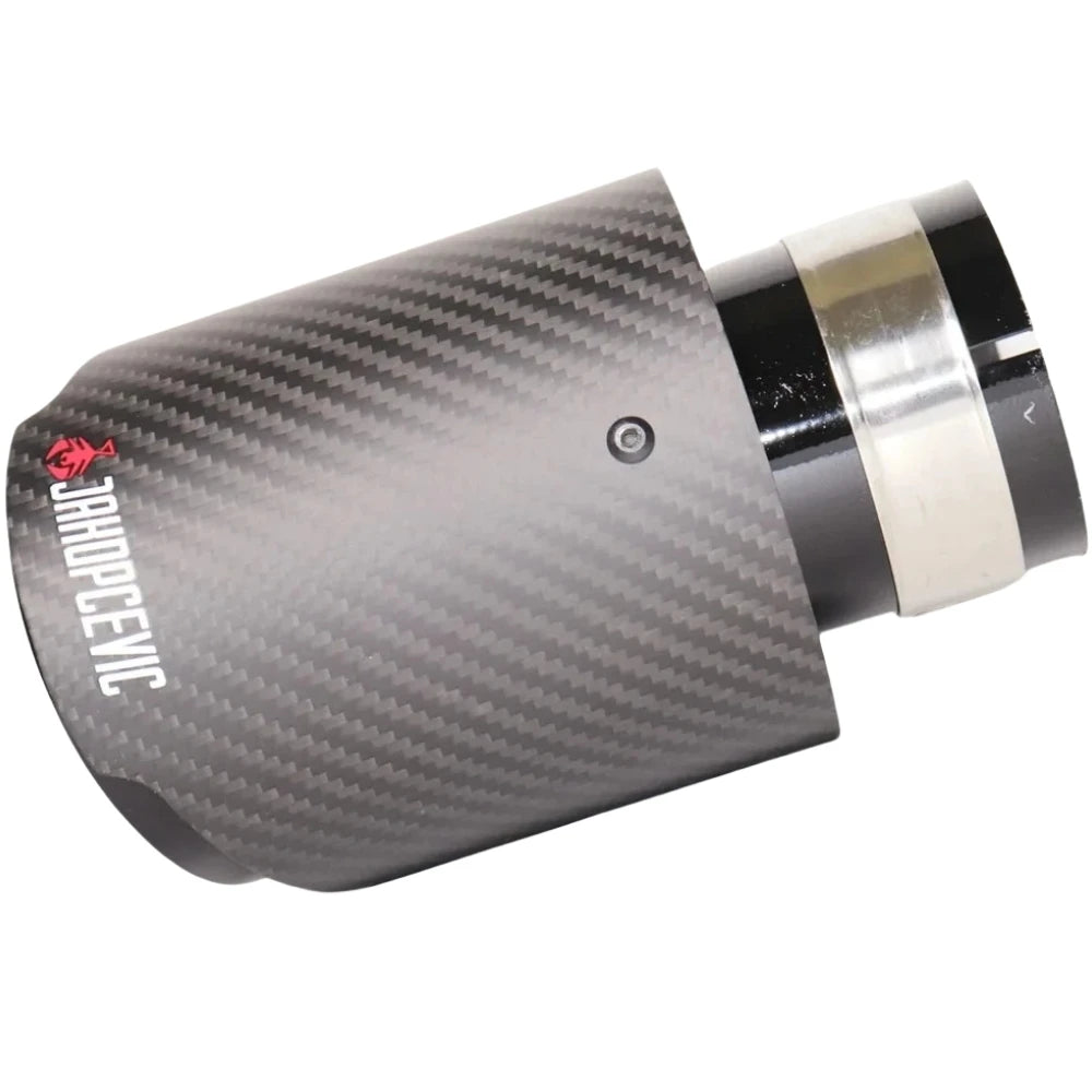 1 Piece Car Matte Carbon Fiber Muffler Tip Universal Exhaust System Pipe Mufflers Nozzle Tip Str - Automotive LED Light