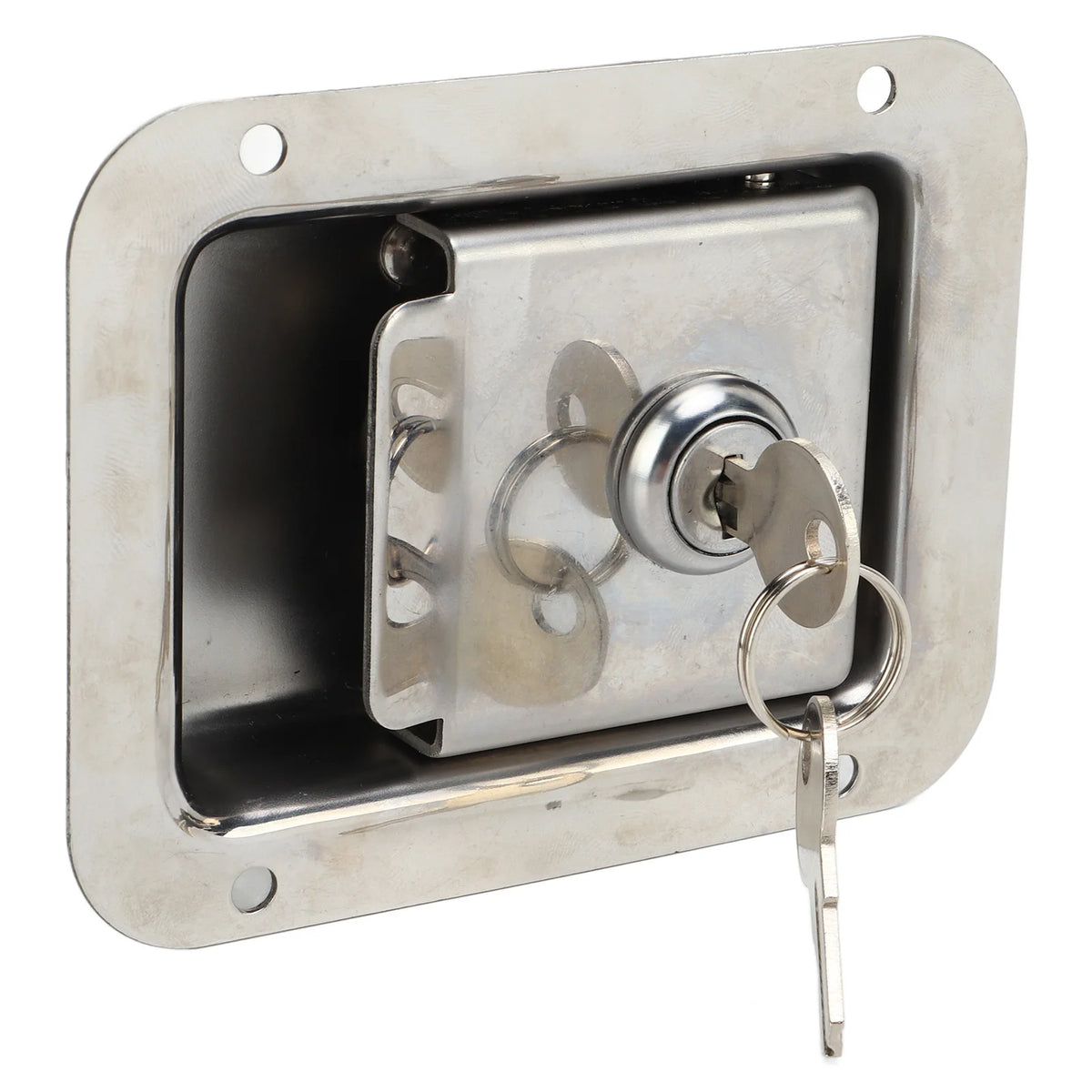 RV Paddle Handle Latch 304 Stainless Steel Heavy Duty RV Door Lock with 2 Keys for Travel Traile - Automotive LED Light
