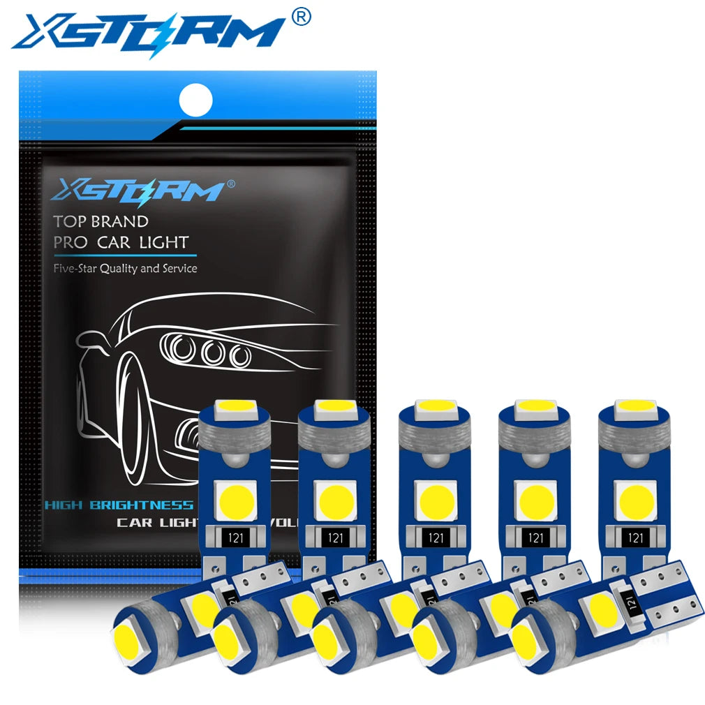 10-Piece LED Interior Light Kit for W3W W1 T5 - Canbus Error-Free Interior Bulbs