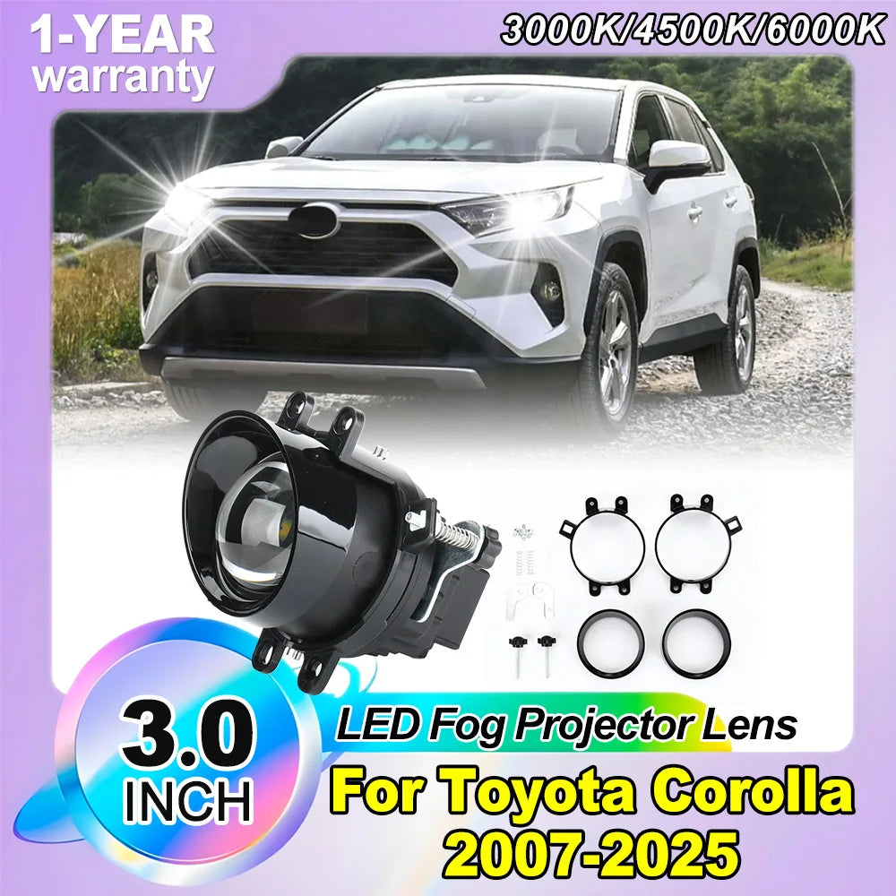 3.0 Inch Bi-LED Projector Lenses Fog Lamp 6000K White 3000K Yellow Car Accessories Fog Lig