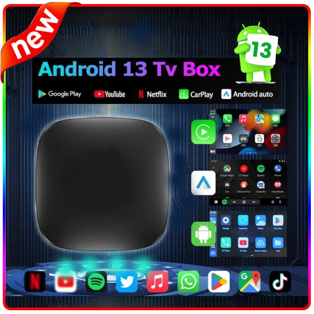 Android 13 Smart Mini CarPlay Ai Box CarPlay Box For Netflix Wireless Android Auto CarPlay