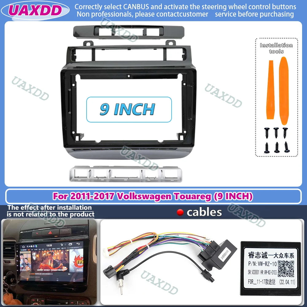 9 Inch Car Frame Fascia Adapter Android Radio Dash Fitting Panel Kit For Volkswagen Touare