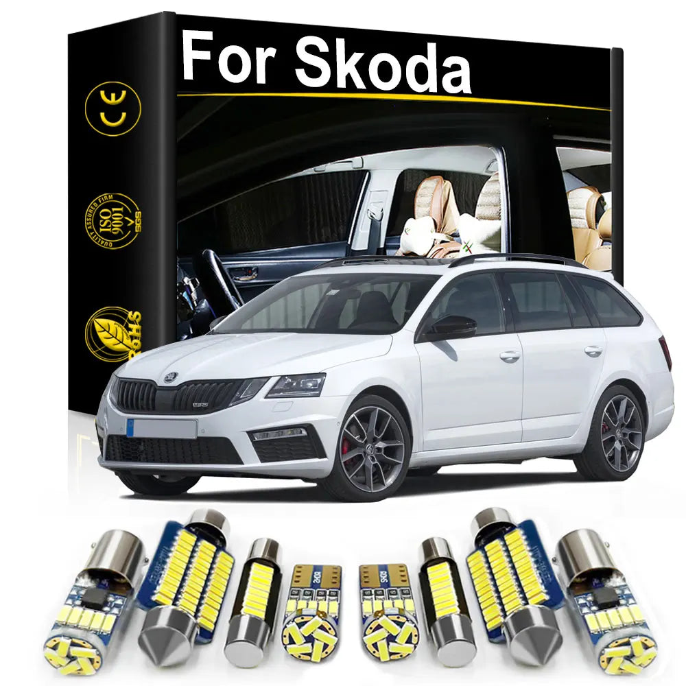 LED Interior Light Kit for Skoda Superb 1 2 3 3U 3T 3V3 3V5 Fabia Octavia MK1 MK2 MK3 A5 A7 6Y NJ3 NJ5 Rapid Accessor...