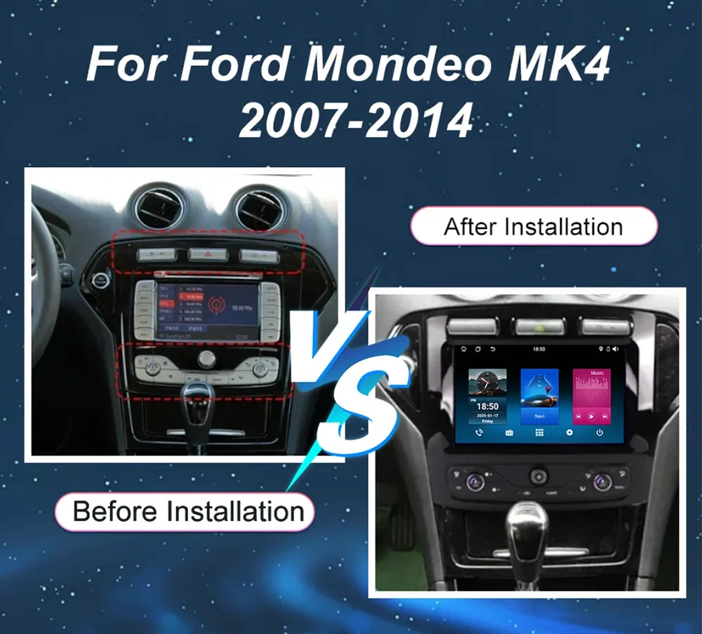 Android 15 GPS Navigation For Ford Mondeo MK4 2007 -2014 Auto Radio Stereo Head Unit Multi