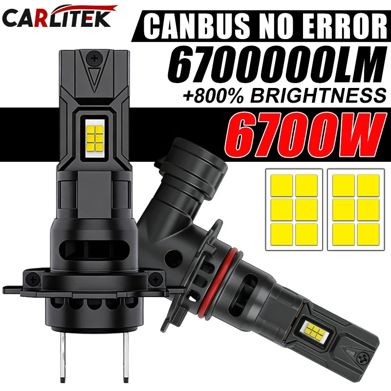 H7 H11 Led Canbus H1 H4 H8 HB3 9005 HB4 9006 9012 Led Headlights Mini Max Lumen 6700W Auto