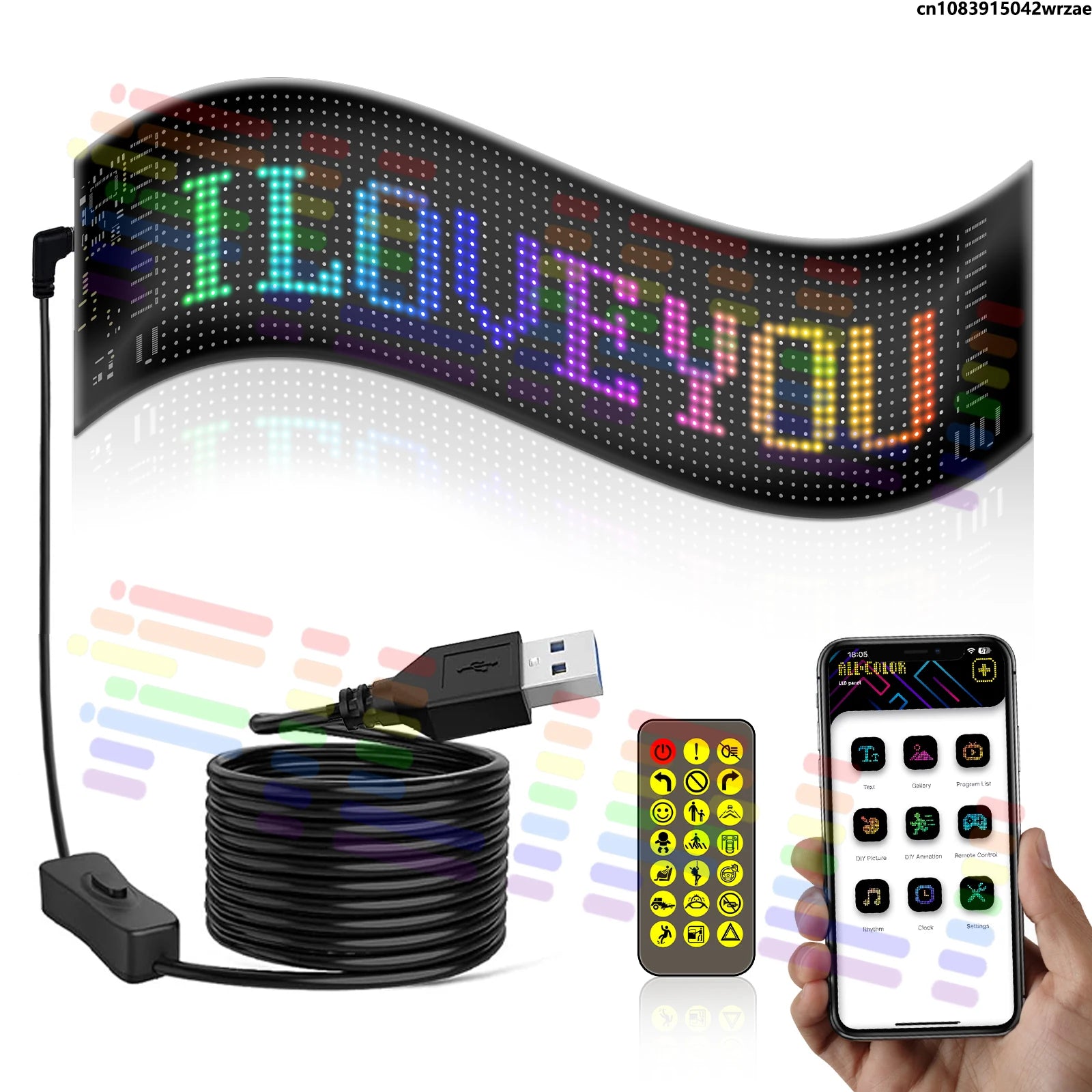 20x64 RGB Devil's Eye LED Matrix Panel, DIY Remote Control Adjustable Scrolling Lighting f | AUTOKITSHOP