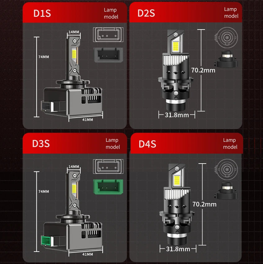 D SERIES D2S D4S LED Headlight Bulbs D1S D3S Canbus 30000LM D2R D4R Auto Bulbs 300W Car La